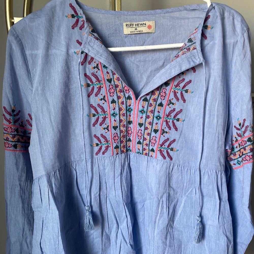 Boho Top with Embroidered Details